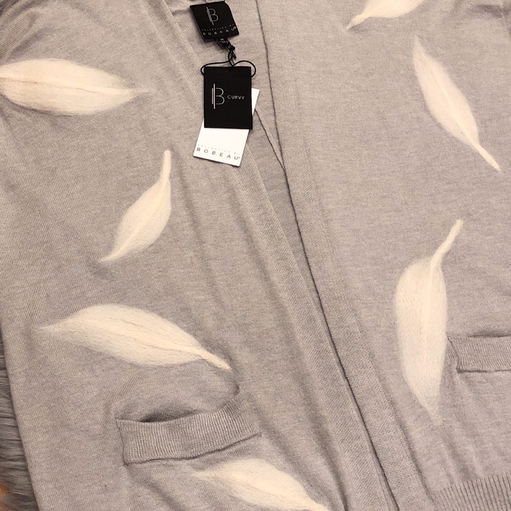 BOBEAU Open-Front Cardigan